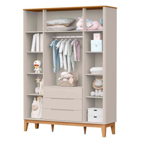 Roupeiro Boom 4P3G – Areia Fosco Savana